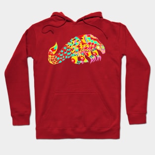 anteater pangolin rainbow ecopop in red lights Hoodie